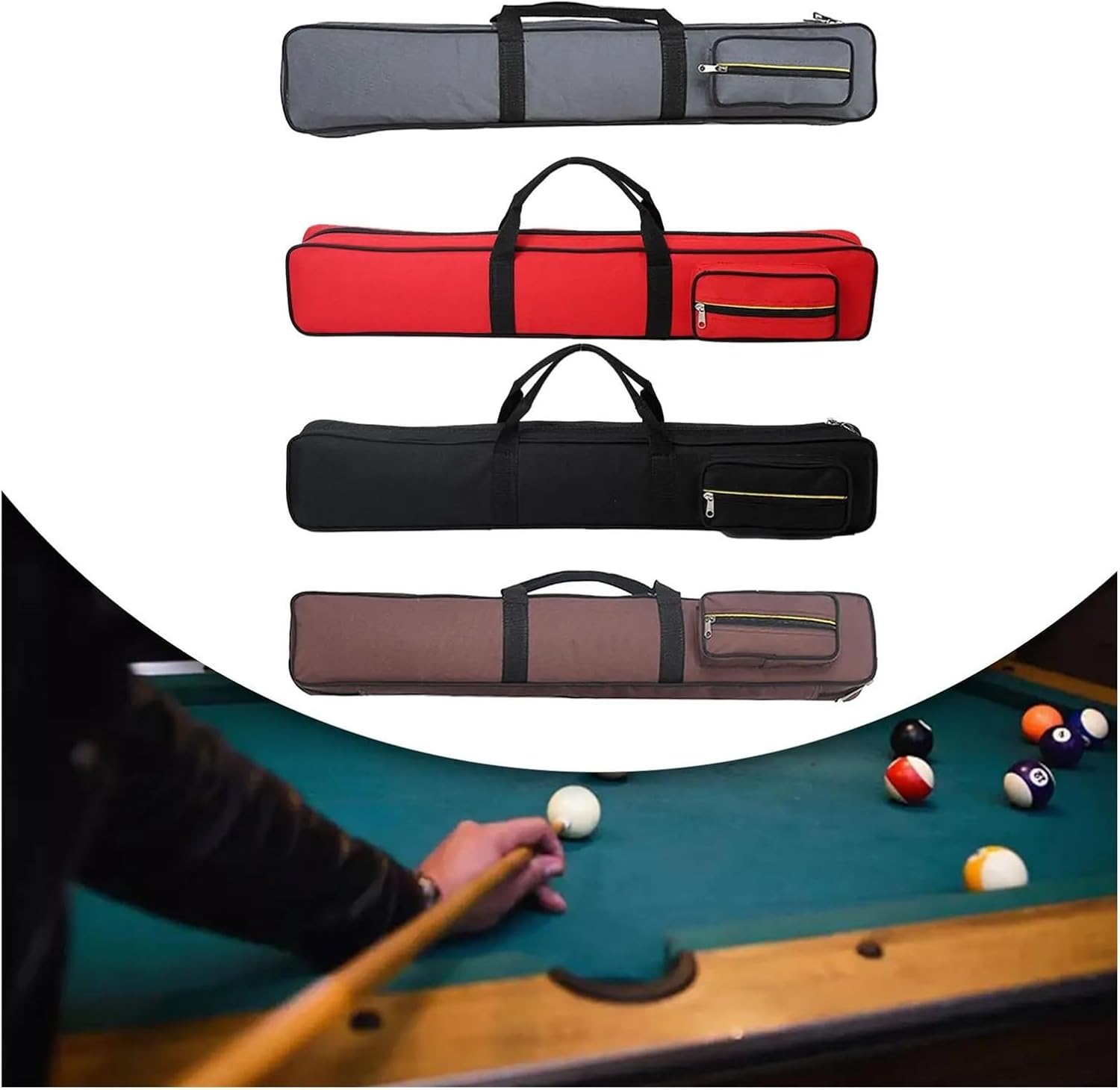 Billiards Pool Cue Case Carrier Container Protector Accessories Portable Holds 8 Cues Billiard Rod Storage Bag