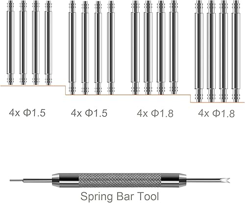 Miniatura 2 de Vellsar Watch Band Pins Tool Kit, 12-26mm Heavy Duty Watch Spring Bars with Removal Tool