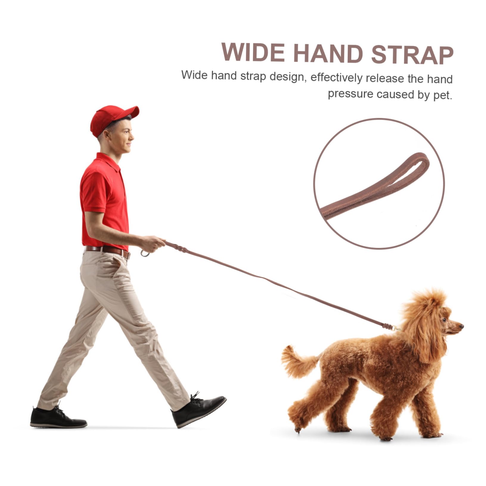 YARNOW 3pièces Laisse Cuir pour Chien Corde De Traction pour De Chien Couleur Marron avec pour De Moyenne à