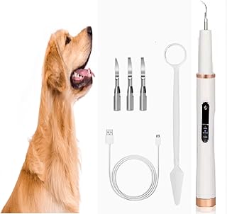 Ultrasonic Dog and Cat Teeth Cleaner | Electric Plaque and Tartar Remover for Pets | Professional Teeth Cleaning Kit with 3 Scaling Tips | Pet Oral Care and Hygiene Tool