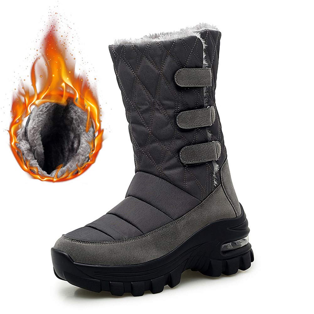 Botas de Nieve para Mujer Invierno Impermeable Forrado de Piel escarchada Bota Antideslizante cálida