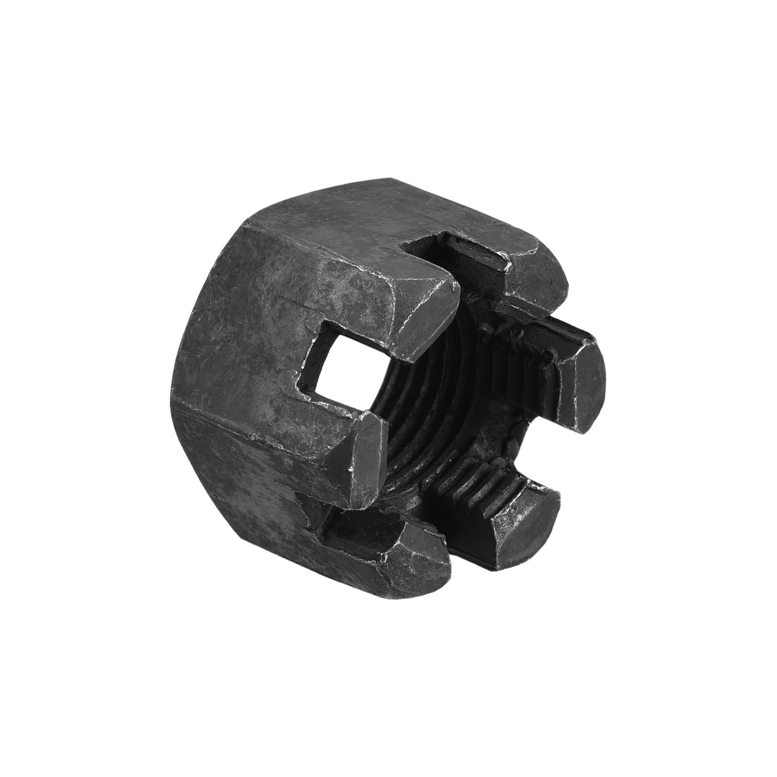 QUARKZMAN M16x1.5mm Tuerca Ranurada Hexagonal, Tuerca Hexagonal de Acero al Carbono Grado 4.8, Negra, 8 Piezas