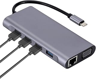 USB C Splitter, USB Splitter, 11 Ports USB C Extender for Laptop, USB C to USB C Multiport Adapters for Smartphonnes Tablets, Fast Data Transfer, Type-C Docking Station, Eleven in Onne Splitter,Data