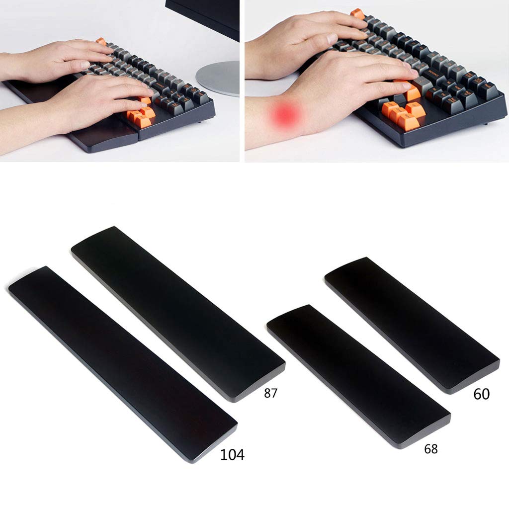 1 Set Handgelenk-Schutzpolster, rutschfeste Holzauflage, Tastaturzubehör, verschleißfest, Holz, schwarze Handgelenkauflage
