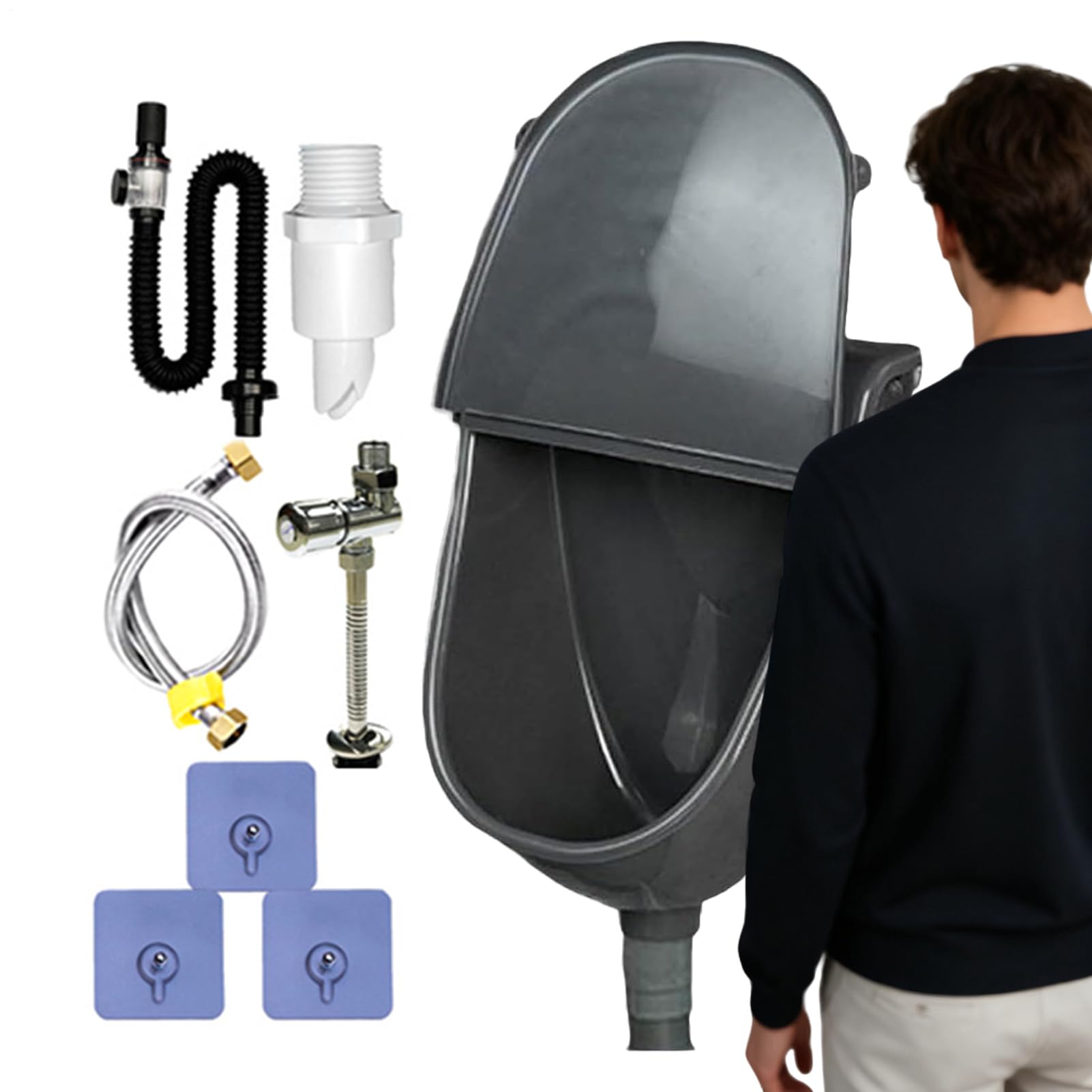 Sollee Urinoir mural pour homme – Toilettes murales réglables anti-déversement, inverseur d'urine pour maison, véhicule, garage, camping, arrière-cour