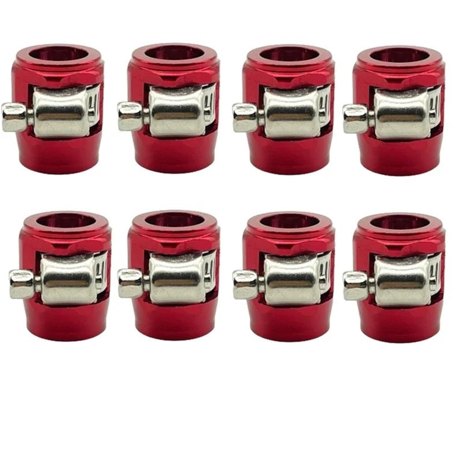 Dsfihjo 8Pcs An8 Red Hose Finisher Flexible Pipe Clamp 8Pcs 4An 6An 8An 10An 12An Car Hose Clamp Radiator Modified Fuel Water Pipe Tube Clip Buckle Fitting Oil Clamps End Finisher(8Pcs An8 Red)