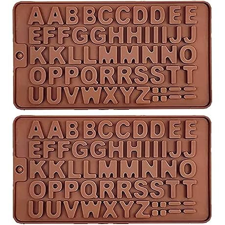 Chocolate Letter Molds Silicone Non-Stick Fondant Molds