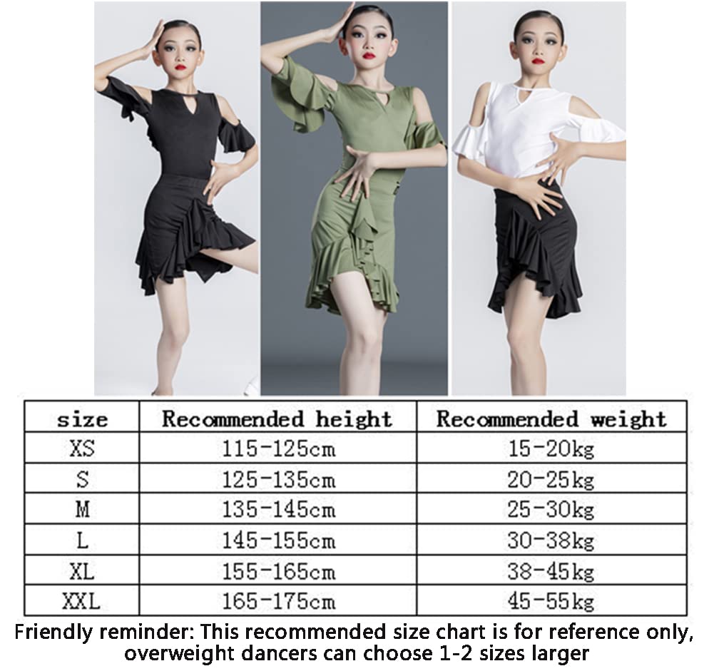 Dziewczyna z rozcięciem sukienka do tańca latynoskiego dziecięca praktyka ubrania ubrania tańca Rumba Samba balet Tango motyle rękawy Performancecostume
