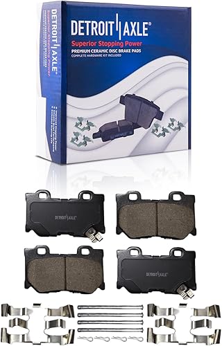 Miniatura 51 de Detroit Axle - Kit de freno para pastillas de freno de cerámica Ford Mustang Base GT 2000 2001 2002 2003 con repuesto de hardware delantero y trasero