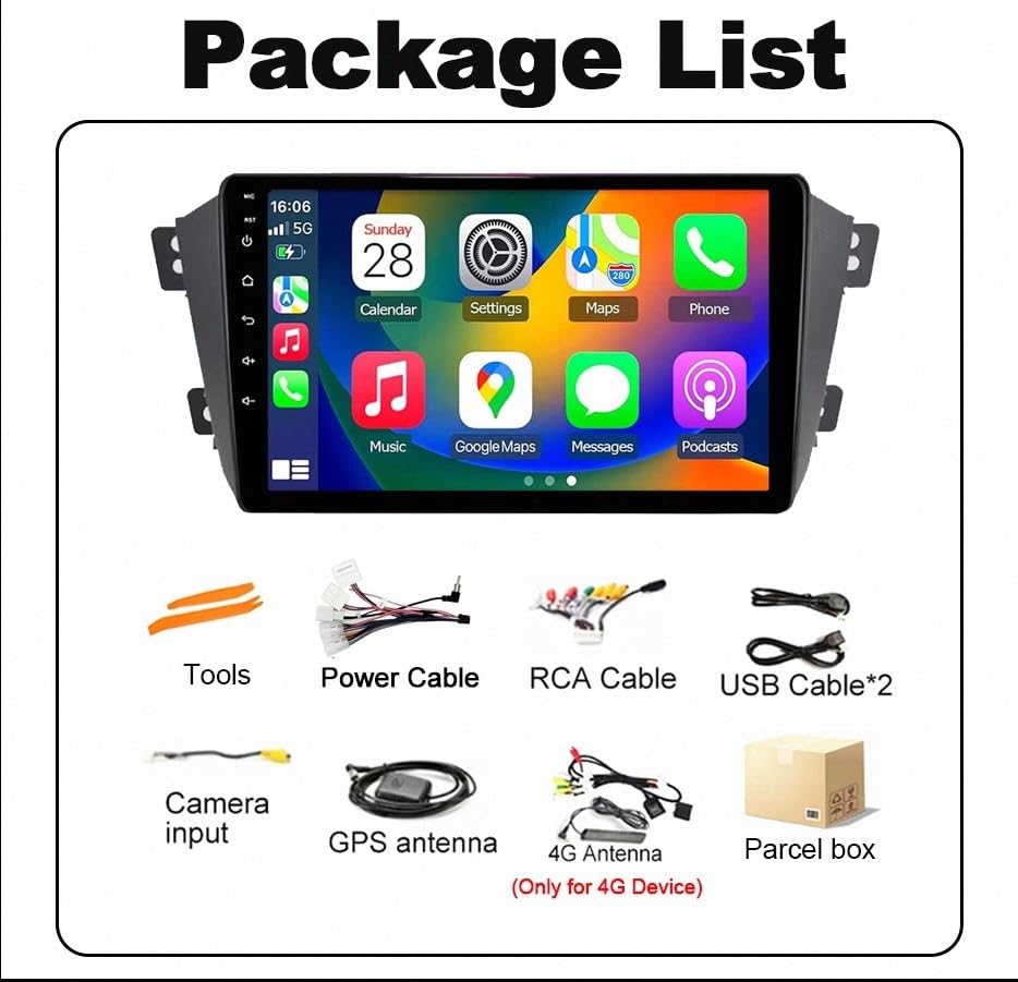 Pantalla Carplay para Geely Emgrand X7 con Android Auto inalámbrico y Bluetooth 7