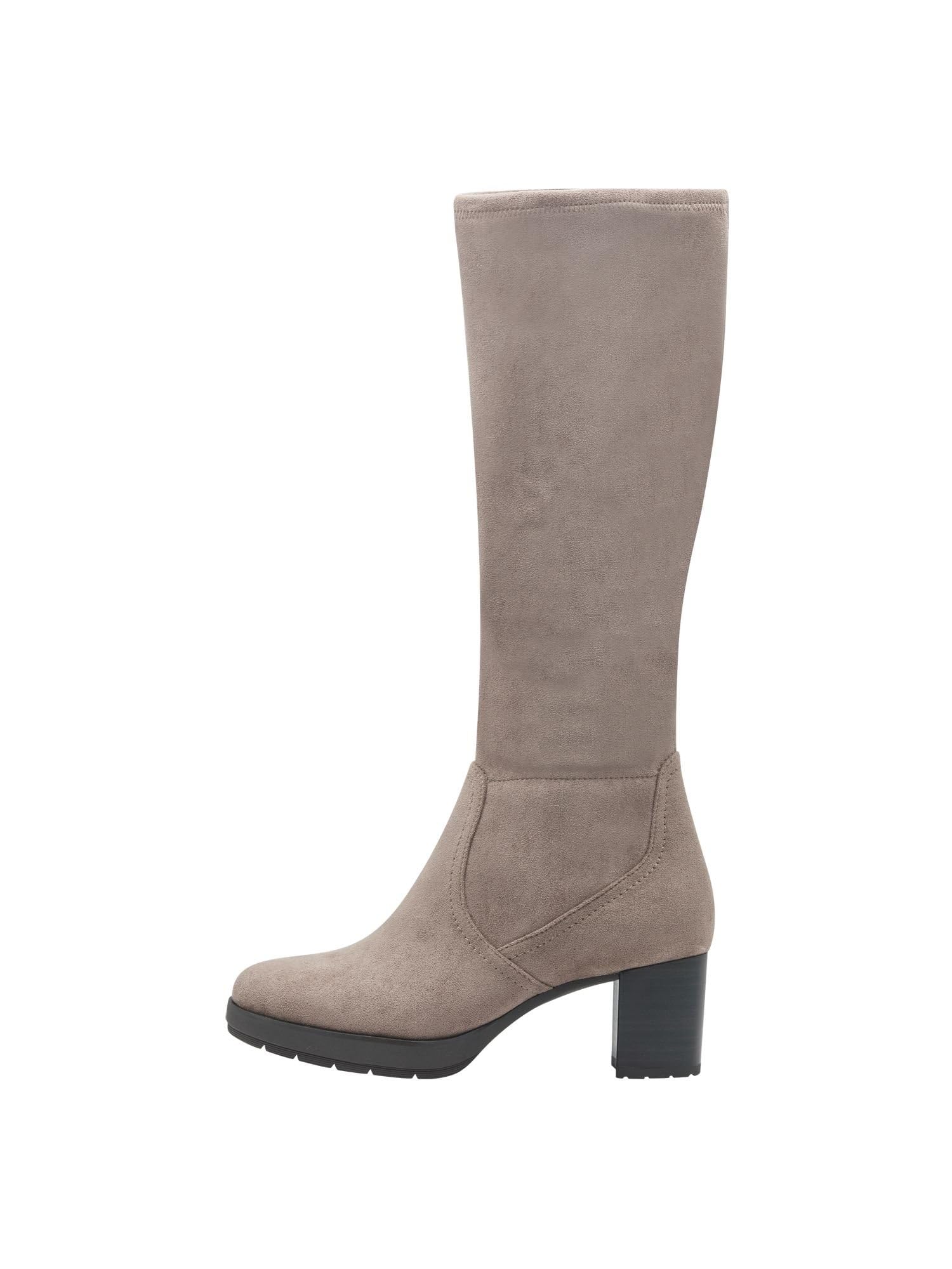 Jana Women’s Tall Boots with Heel with Zip Vegan, Pepper, 6 UK