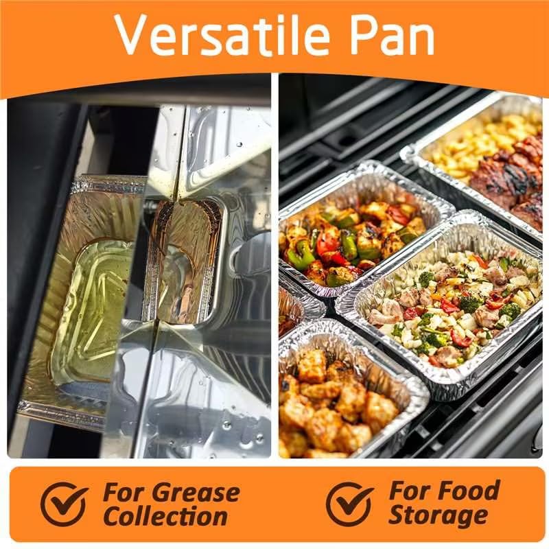 Image of Uniflasy 20 Pack Drip Pan Liner Compatible with Napoleon Grills 62007, Grease Tray for Prestige I /II /V, Prestige PRO, Rogue, Mirage, Ultra Chef, Disposable Aluminum Foil Pan Replacement