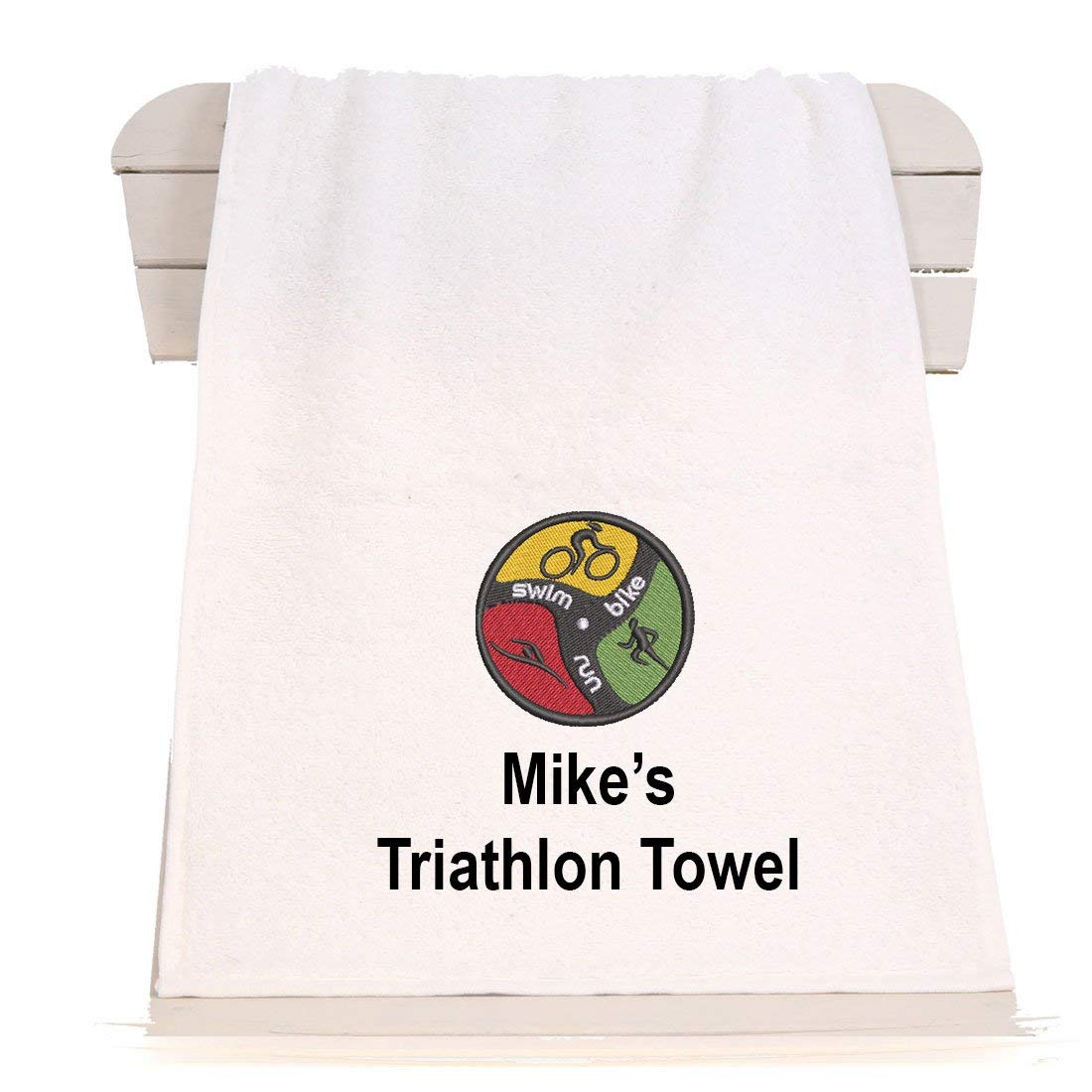 Aztex White Triathlon Gym Towel, Sweat Towel, Workout Towel, For Triathletes, 30Cm X 90Cm