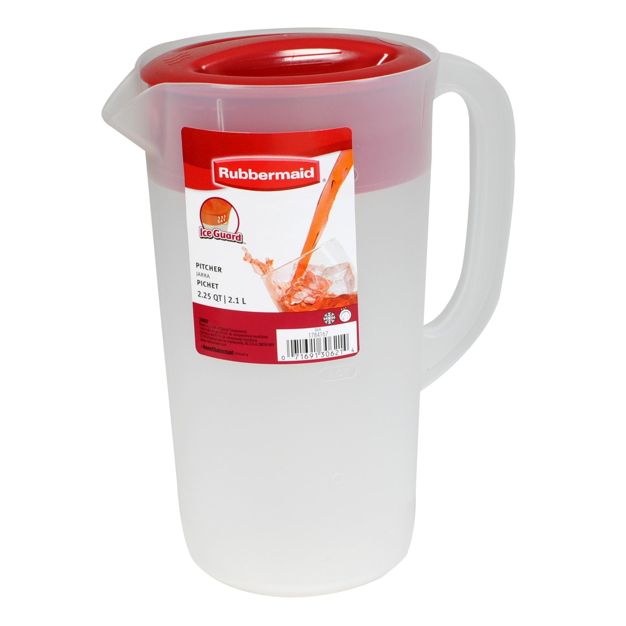 RubbermaidCovered Pitcher 2.25 qt - White with Red Cover