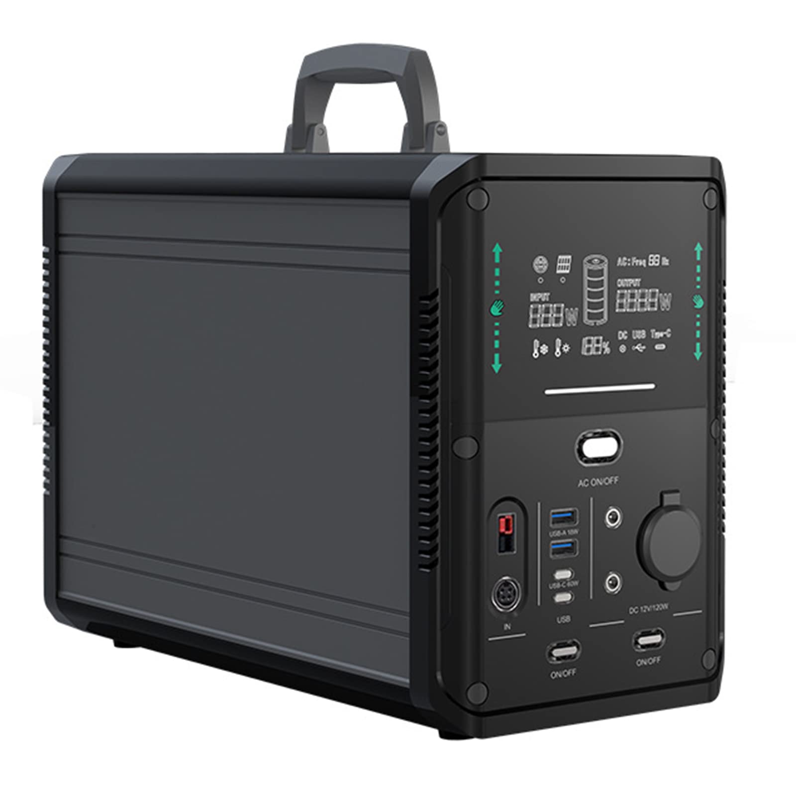 JMOMC Portable Home Battery, 1380Wh Expandable Portable Power Station, Huge 1500W AC Output, solar power generator for Home Backup, RV, Travel, Outdoor Camping