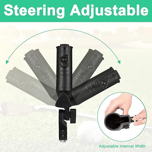 Miniatura 2 de INNOLIFE Soporte universal para paraguas de carrito de golf, accesorio de montaje ajustable de 3 ruedas para cochecito, silla de ruedas, bicicleta,