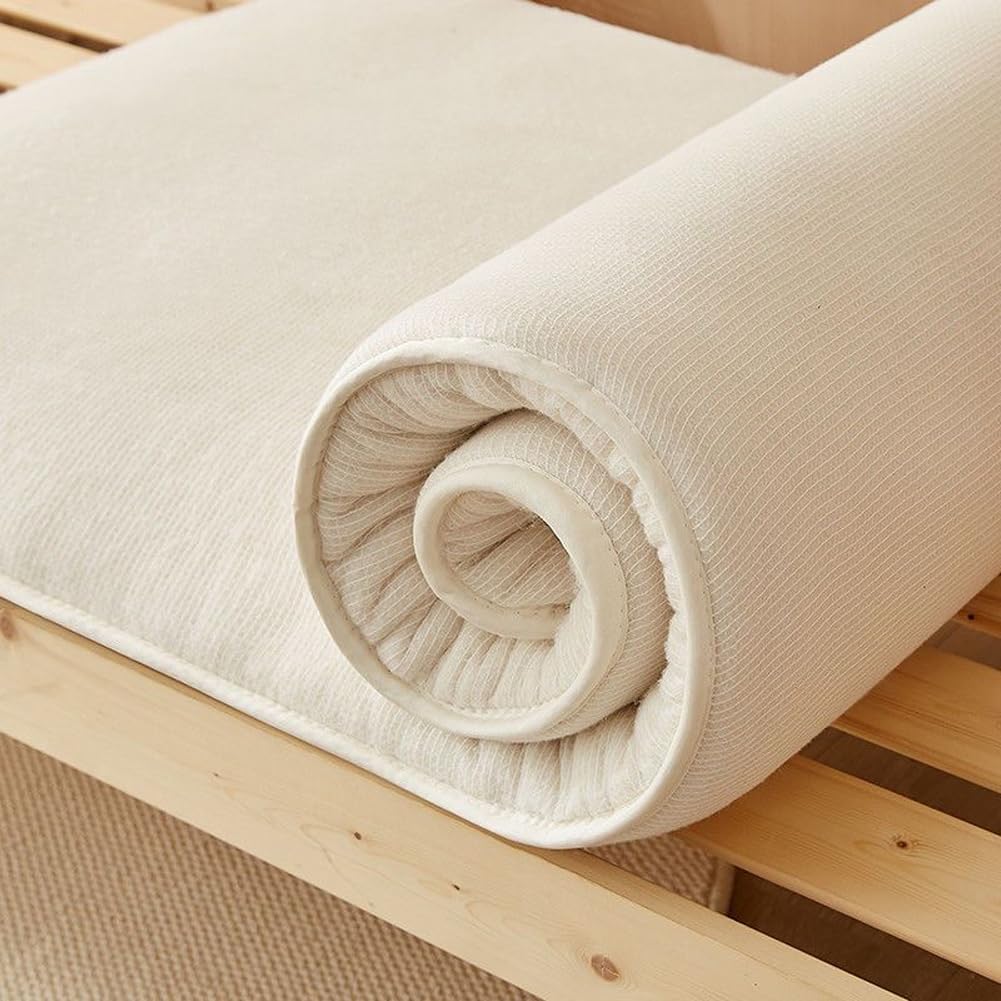 Futon - Materassino da viaggio con imbottitura in cotone, pieghevole, spesso e caldo, portatile, per campeggio, viaggi, imbottito, 90 x 200 cm