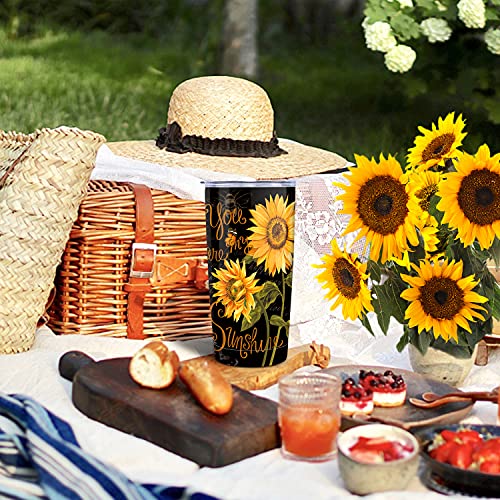 NymphFable 20oz Girasol Taza Termo Cafe para Llevar Taza Termica Acero Inoxidable Taza Personalizada - Imagen 4