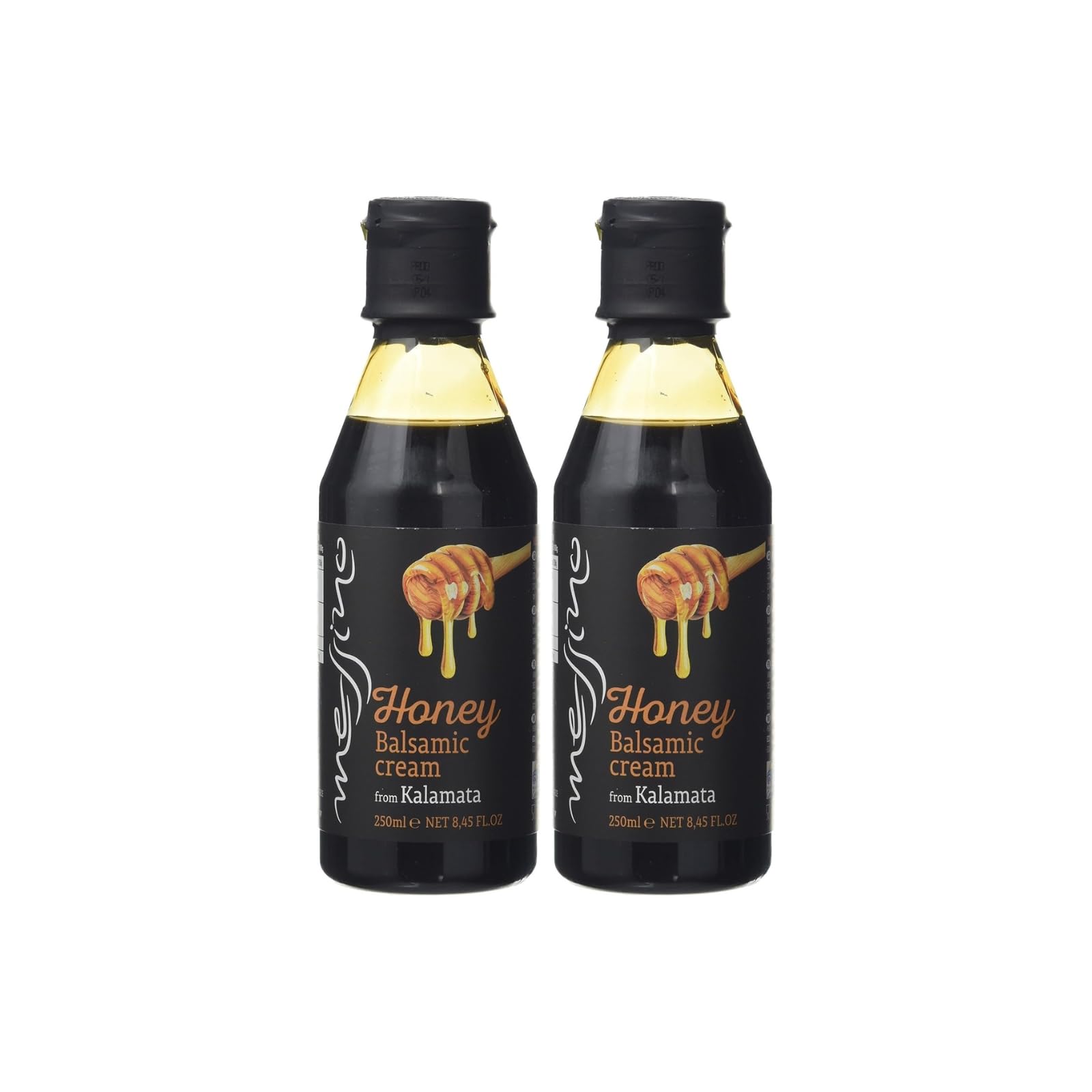 Messino Greek Honey Balsamic Cream, Pack of 2 x 250ml (500ml Total) | Traditional Greek Balsamic Reduction with Natural Honey | Sweet & Tangy Flavour | Vegan, No Added Sugar