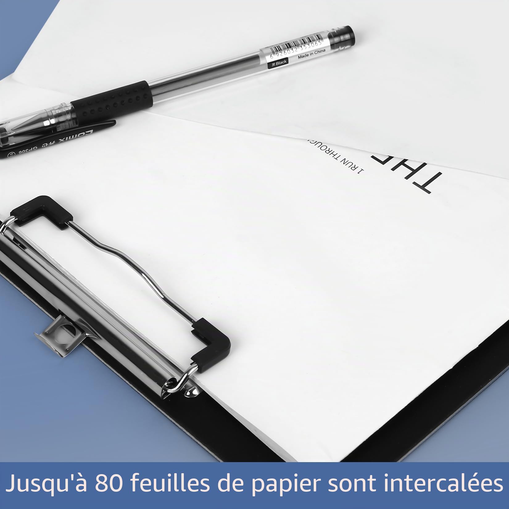 6 Pcs Porte Bloc A4 avec Pince, Porte Documents A4, Porte-Blocs Plastique Rigide, Presse-papiers pour étudiants Enseignants Fournitures de Bureau (Noir)