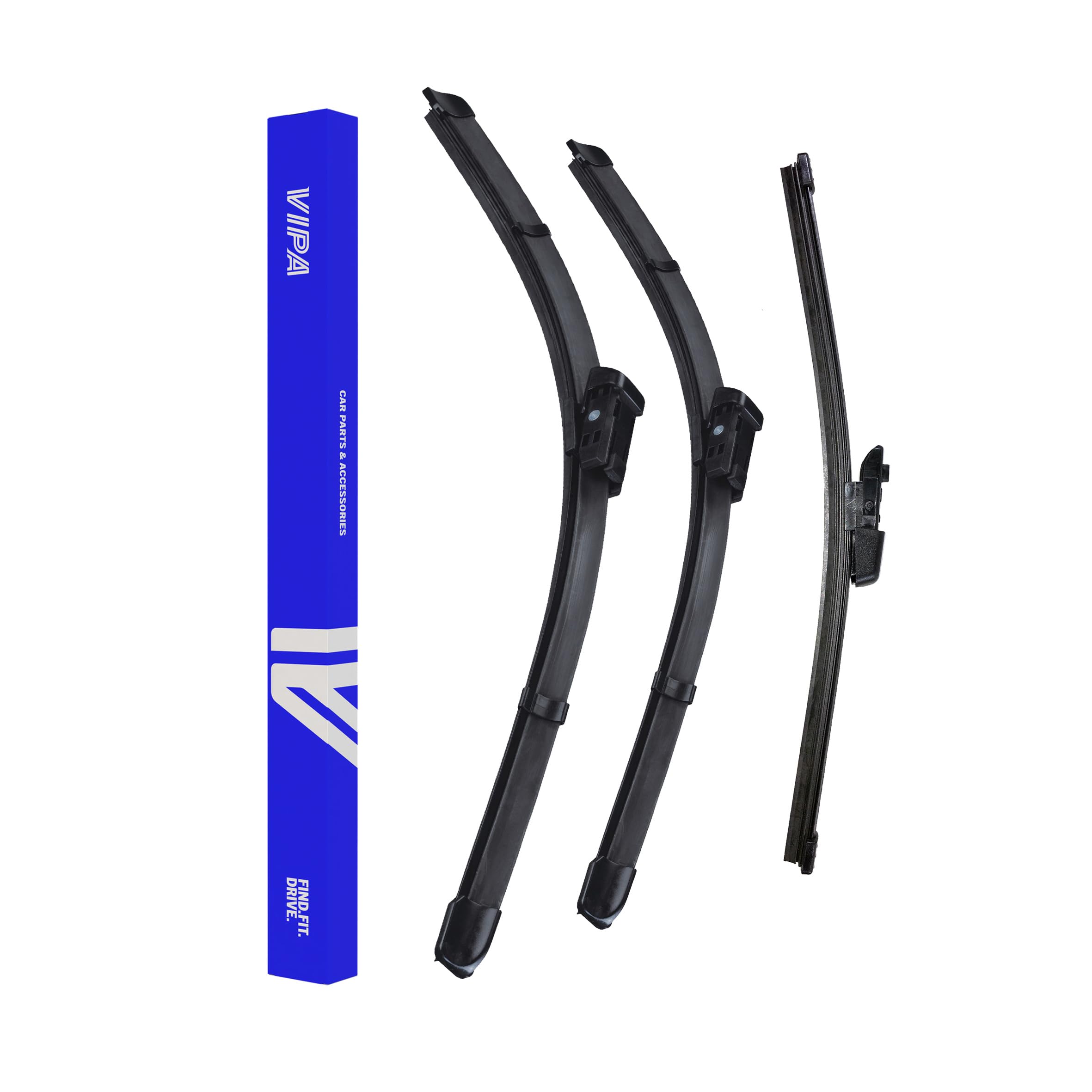 Vipa Car Parts Premium Wiper Blade Set | fits: VW POLO MK 5 Hatchback (Oct 2009 to Sep 2017) | All-Weather Performance | Durable, Streak-Free Windshield Wipers | Easy Installation