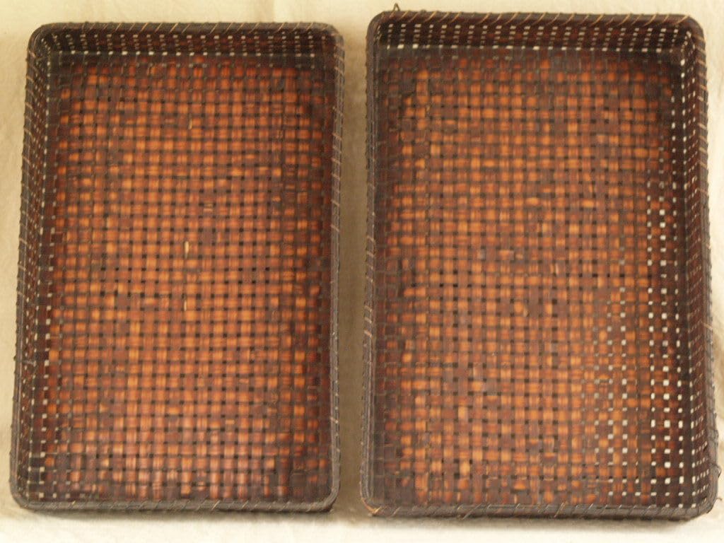 Amazon.co.jp: 大正時代漆塗り竹編み衣桁63cm収納箱和服収納収納