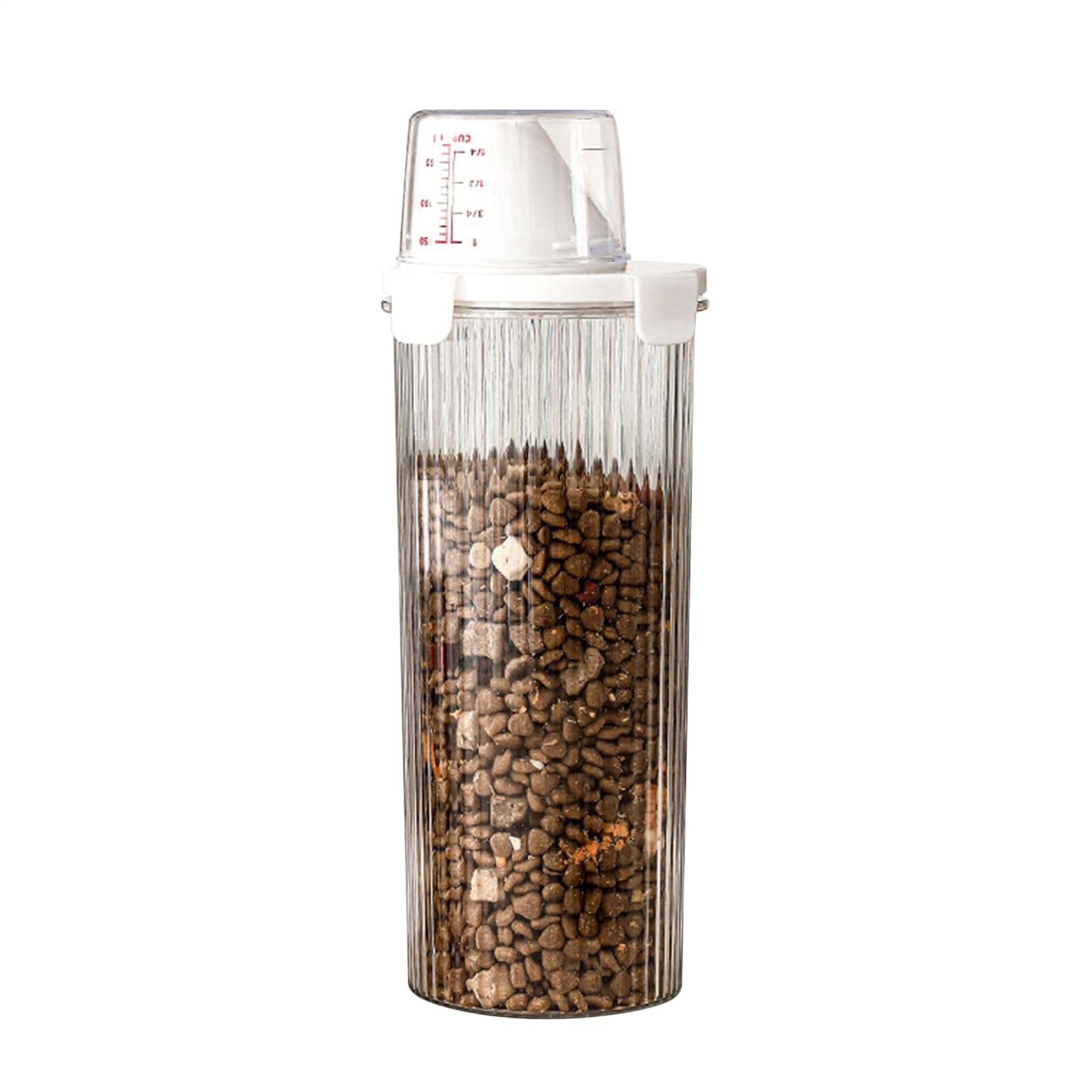 Yulokdwi Pet Food Storage Containers | Clear Animal Food Storage Containers,Airtight Holder Treat Dispenser with Pour Spout Measuring Cup for Bird Small Animal, Rice Snack Cereal Flour