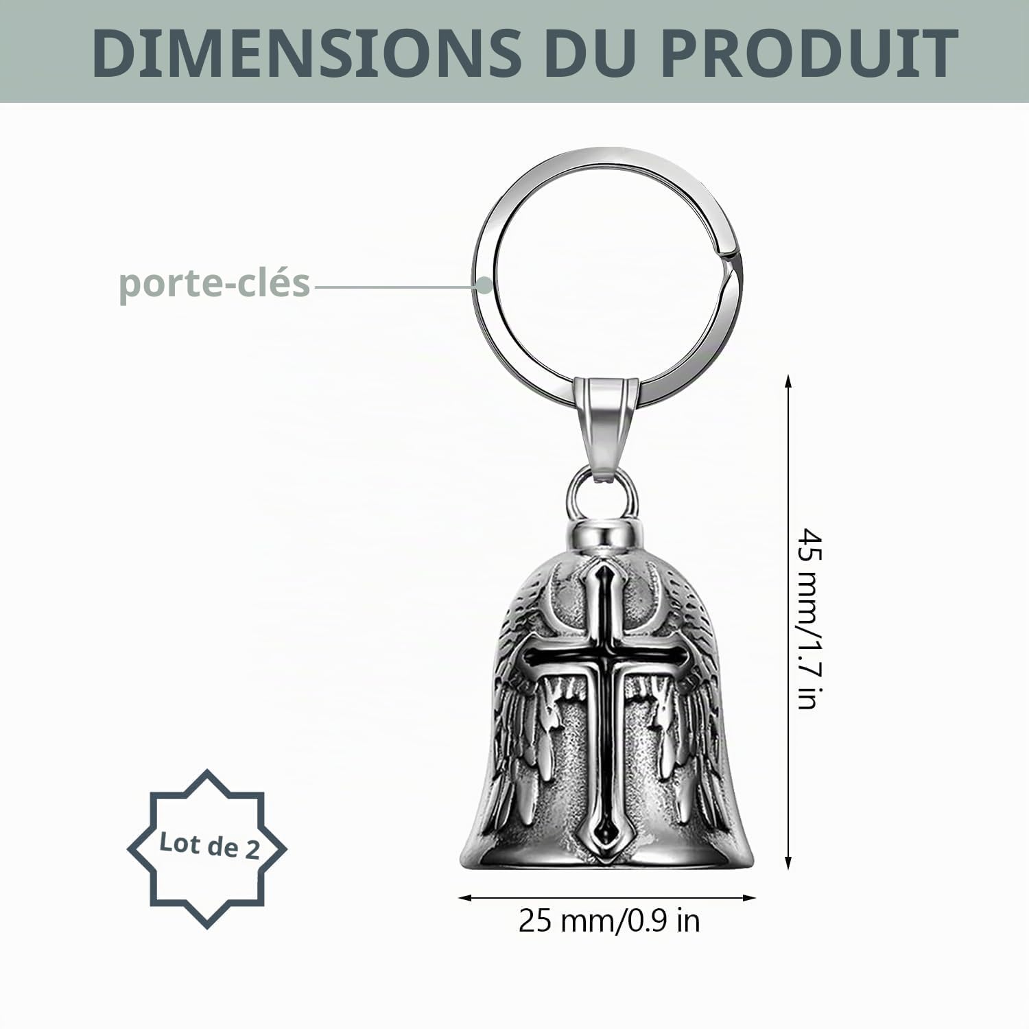 XNZMYN 2 Pièces Fahrradglocke, ölig Guardian Bell Motorrad, Motorrad Glöckchen, Motorrad Glocke Glücksbringer mit Ring Zum Aufhängen, für Segne Den Frieden