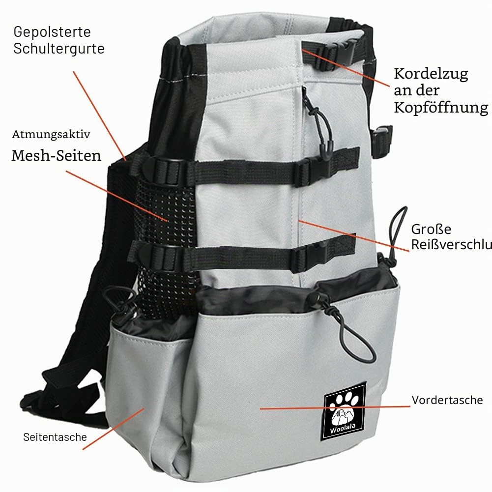 1–25 kg Hundetragetasche mit Kordelzug-Kopf-heraus-Design, belüfteter Haustier-Rucksack für kleine mittelgroße Hunde, tägliche Welpen-Tragetasche für Spaziergänge im Freien/ Sicherheit/ Bequem/ Leicht