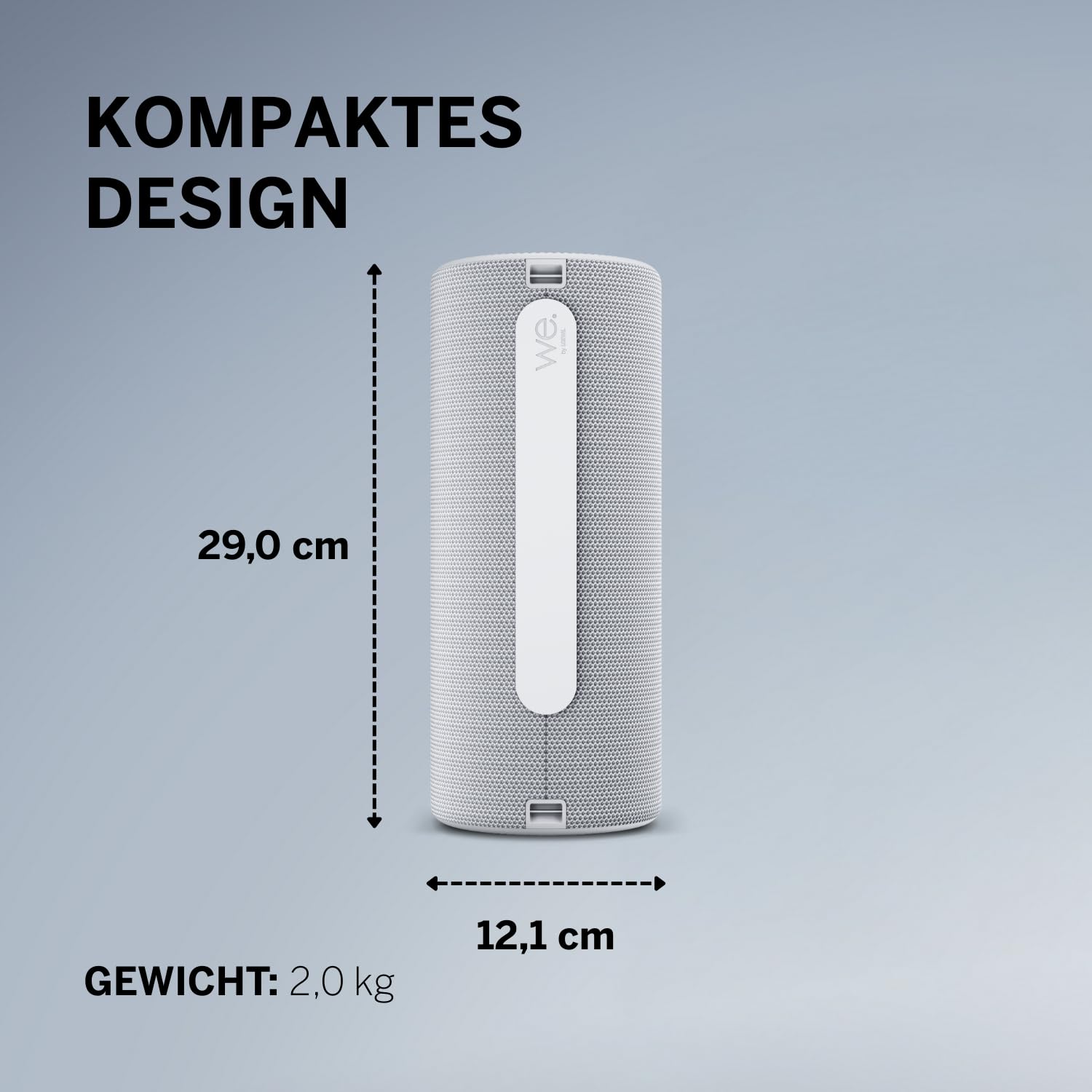 Loewe We. HEAR 2 Cool Grey, Bluetooth Lautsprecher, 60W, Wasserresistent, Tragbar, Aufladbar, 17h Lange Akku Laufzeit, für Outdoor und Indoor
