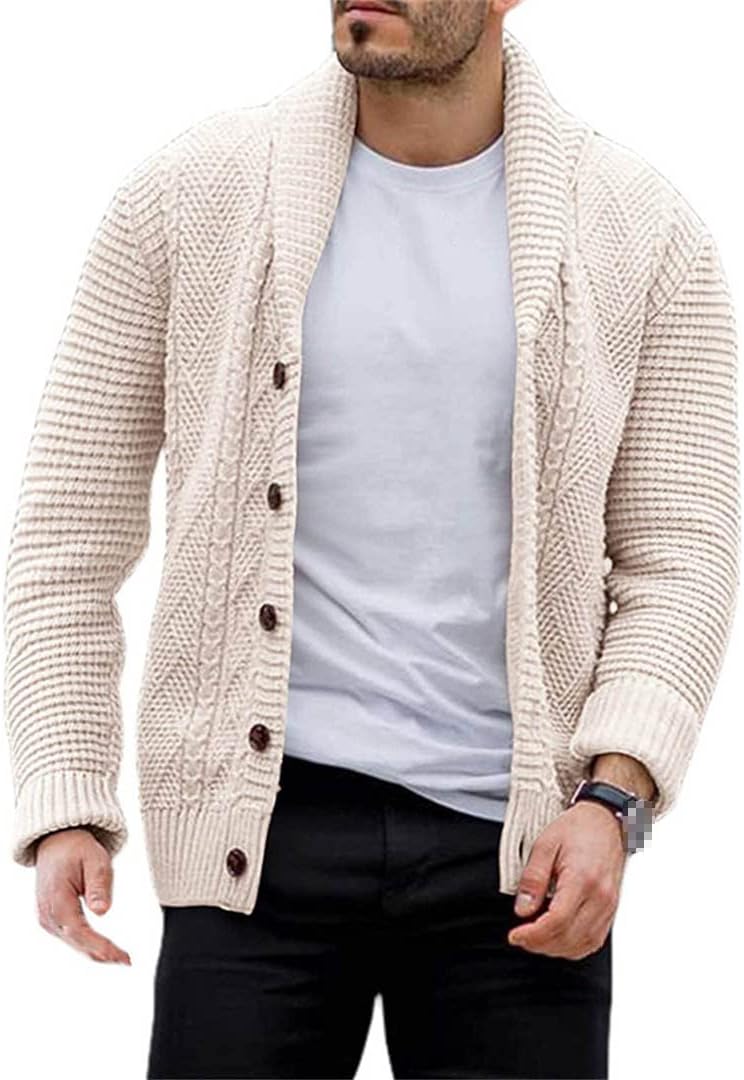 Autumn Knitted Cardigan Male Buttons Cardigan Men Streetwear Home Men's