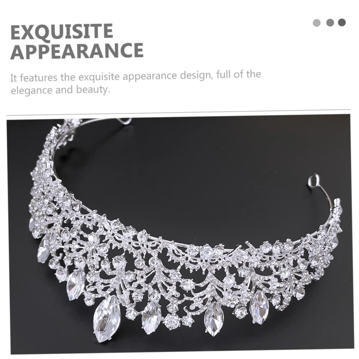 minkissy 3 Tocados De Novia Hechos A Mano Con Elementos De Diamantes De Imitación Delicados Tocados Para Mujeres Y Niñas.