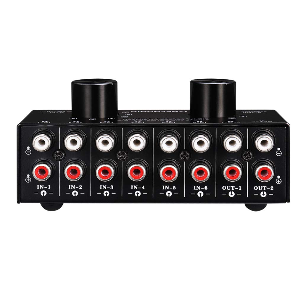 Leeadwaey 6 entrada 2 salida estéreo audio selección altavoz conmutador RCA puerto