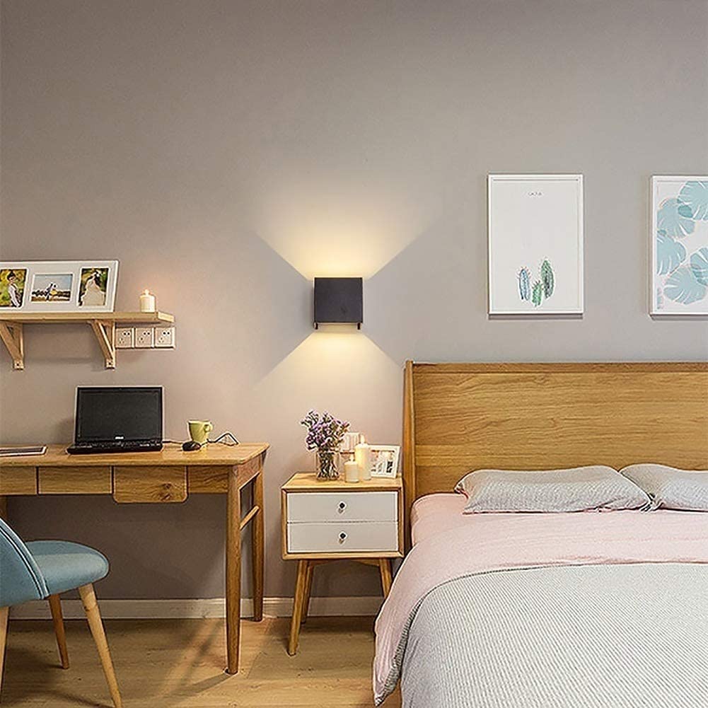 Modern LED Up Down Cube Wall Sconce – Indoor Bedroom Lighting Fixture, 5W