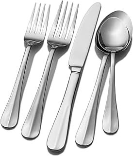 Pfaltzgraff Everyday Simplicity 53-Piece Flatware Set for 8 - Durable 18/0 Stainless Steel, Dishwasher Safe w/ Serving Utensils