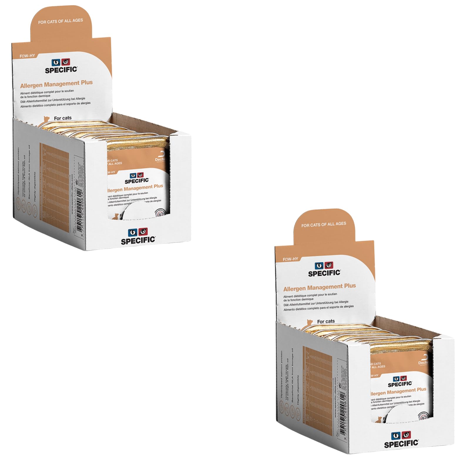 Specific FOW-HY Allergen Management Plus | Paquete Doble | 2 x 7 x 100 g | Alimento dietético Completo para Gatos | Apoyo en Casos de alergias | Trastornos de absorción intestinal