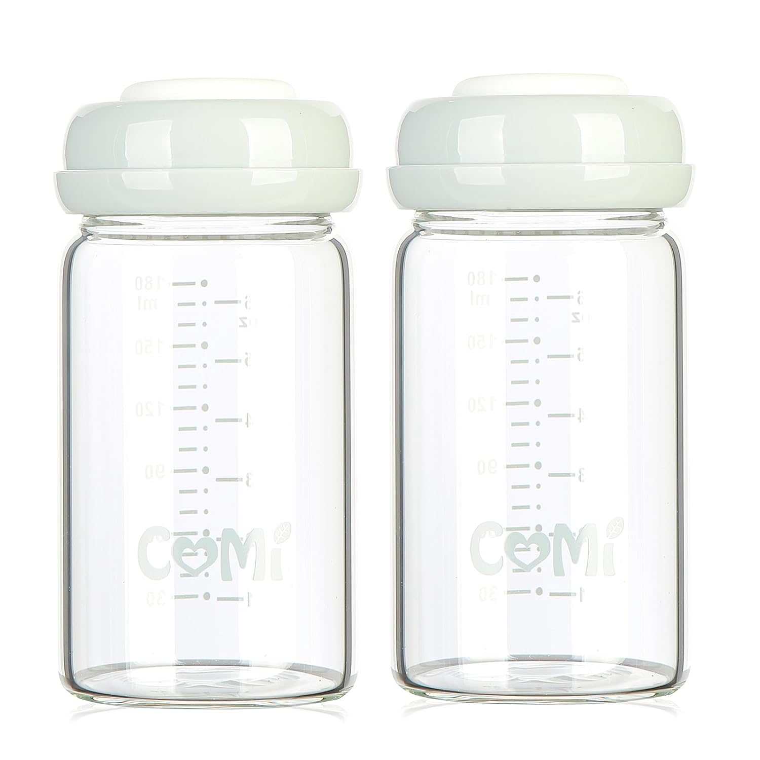 COMI Wide Neck Glass Breastmilk Collection n Storage Bottle, 6oz with Screw Ring Sealing Disk; Re-markable Sealing Disc. BPA Free, Fits Breast Pumps & Nipples (2 Pack Gray Lids) COMI Wide Neck Glass Breastmilk Collection n Storage Bottle, 6oz with Screw Ring Sealing Disk; Re-markable Sealing Disc. BPA Free, Fits Breast Pumps & Nipples (2 Pack Gray Lids)