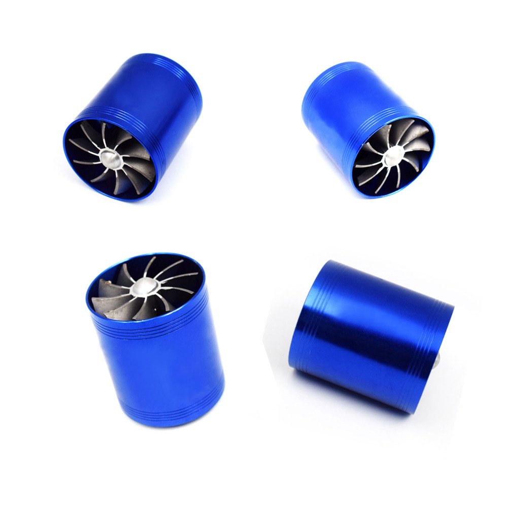 Universal supercharger kit,Delaman Universal Fit Turbo Double Fan Turbine Air Intake Gas Fuel