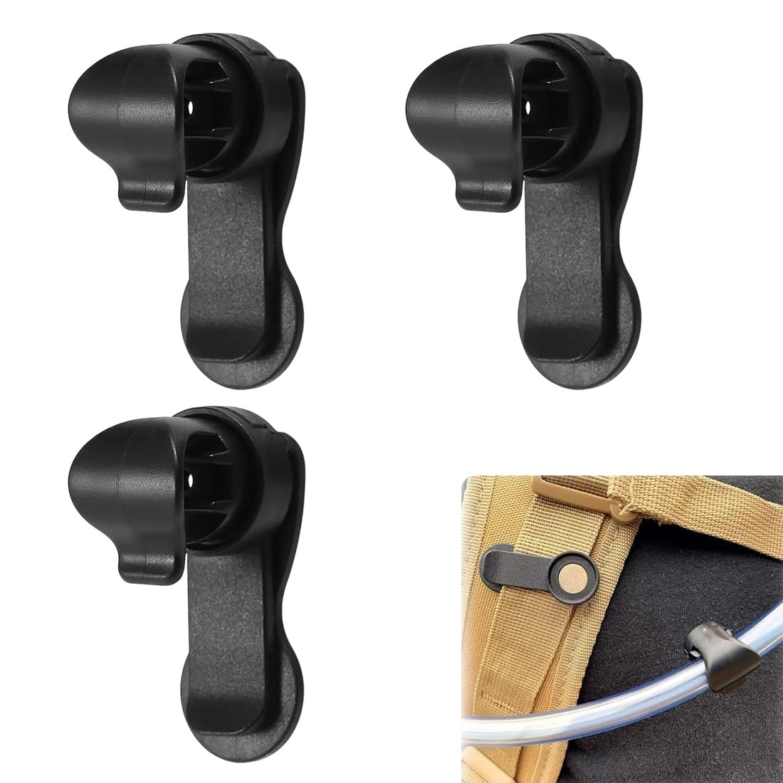 3 clip per tubo di idratazione magnetico, clip per tubo di idratazione, Idratazione Bere Clip Tubo, Sacche Sacca D'acqua Magnetica Zaino Bici Removable Tracolla Bottiglia Flessibile Portatili Leggera