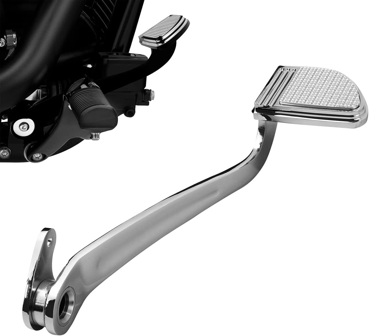 WOWTK Brake Lever + Brake Pedal Pad for Harley Softail
