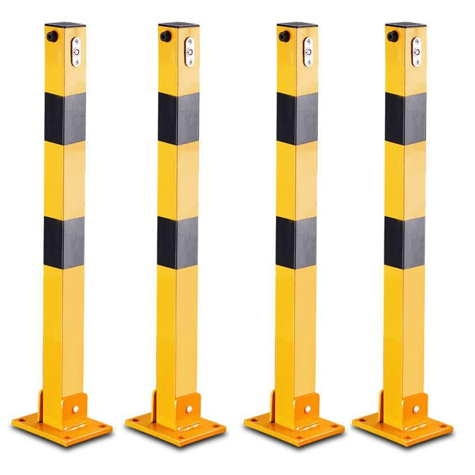 WDSOPK Traffic Safety Equipment, Safety Barrier Bollard for Driveways, Parking Bollard for Warehouse, Traffic Barricade Cones, for Traffic Control/Driveway Barrier, Caution Cone（Yellow (4pcs)）