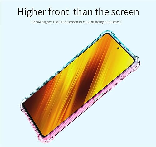 Miniatura 4 de OEURVQO Funda para Poco X3 NFC Poco X3 Pro Poco X3 Funda transparente lindo degradado colorido diseño delgado funda de teléfono TPU suave a prueba