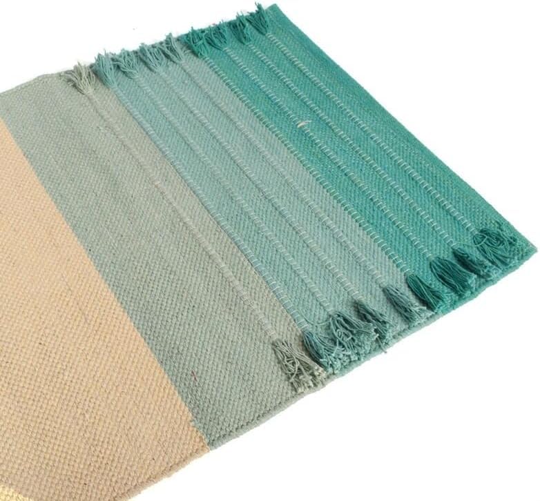 Tapete de yoga de algodón 100% orgánico antideslizante – Alfombra ecológica tejida a mano – Antideslizante y gruesa para el ejercicio diario en casa – Cómoda extra larga – 24 x 72 7