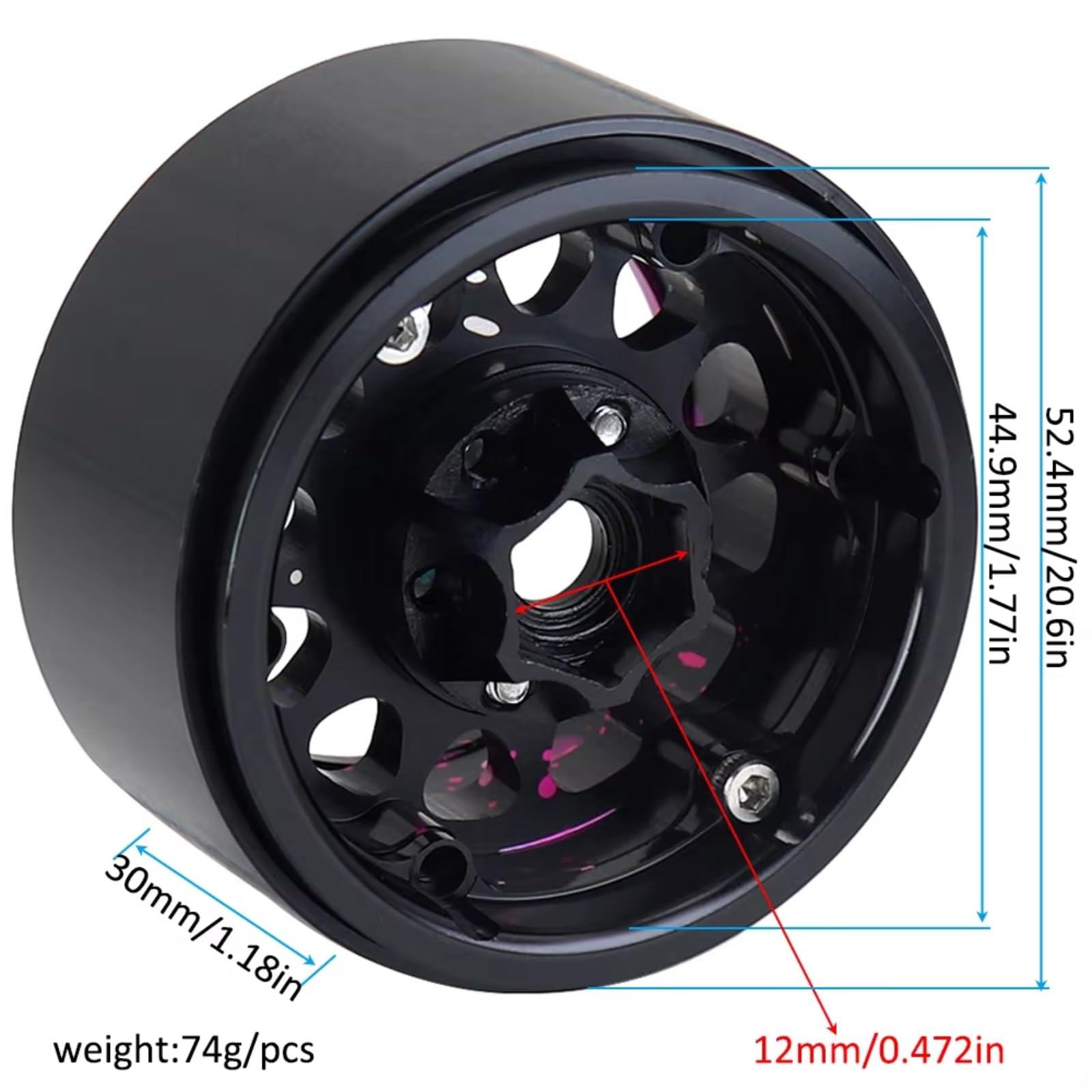 1,9 Beadlocks Metals para Axial para SCX10 para TRX4 D90 1/10 RC | Automóviles RC llanta parciale reducen arrastre rodadura orificios ventilación refrigeración ajustan Repuesto