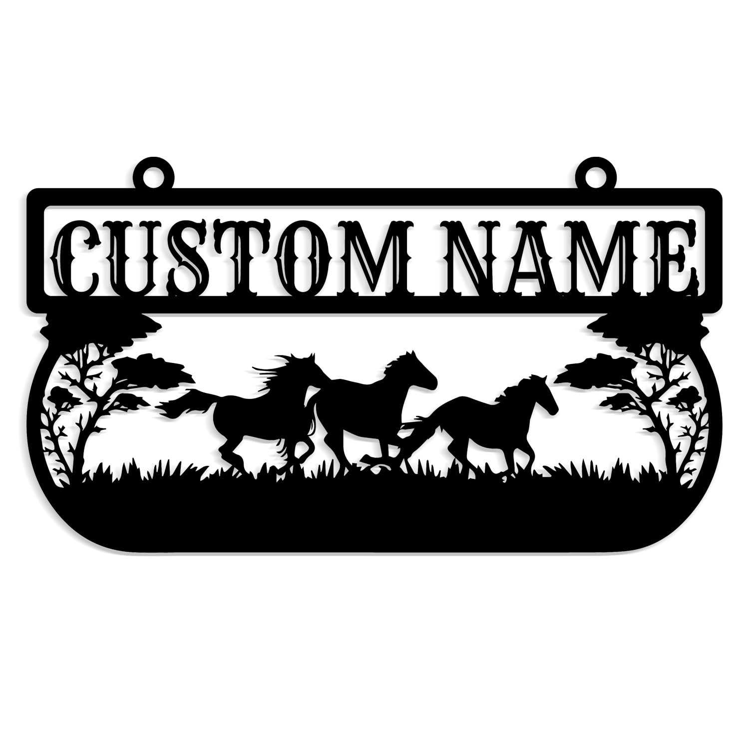 Meigoart Style-1 Personalized Metal Farm Sign, Custom Ranch Name Sign, Western Cowboy Decor, Barn, Cow, Horse, Sheep, Backyard Decor