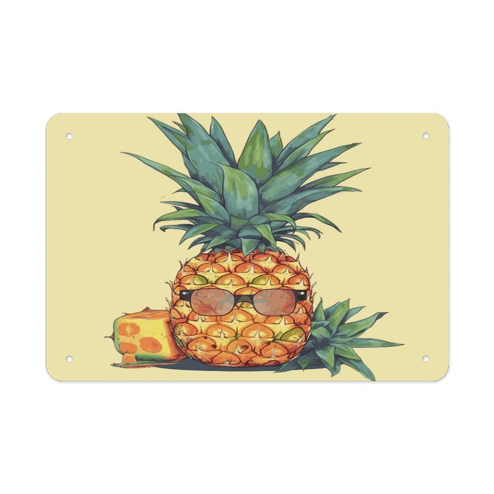 Fekiloot Style Funny Pineapple Metal Signs Wall Art Tin Sign