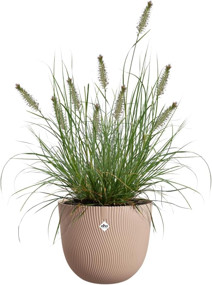 elho Sereh Round 30 Flower Pot for Indoor and Outdoor Use, 100% Recycled Plastic, Diameter 29.5 x Height 25.3 cm, Brown/Cool Clay