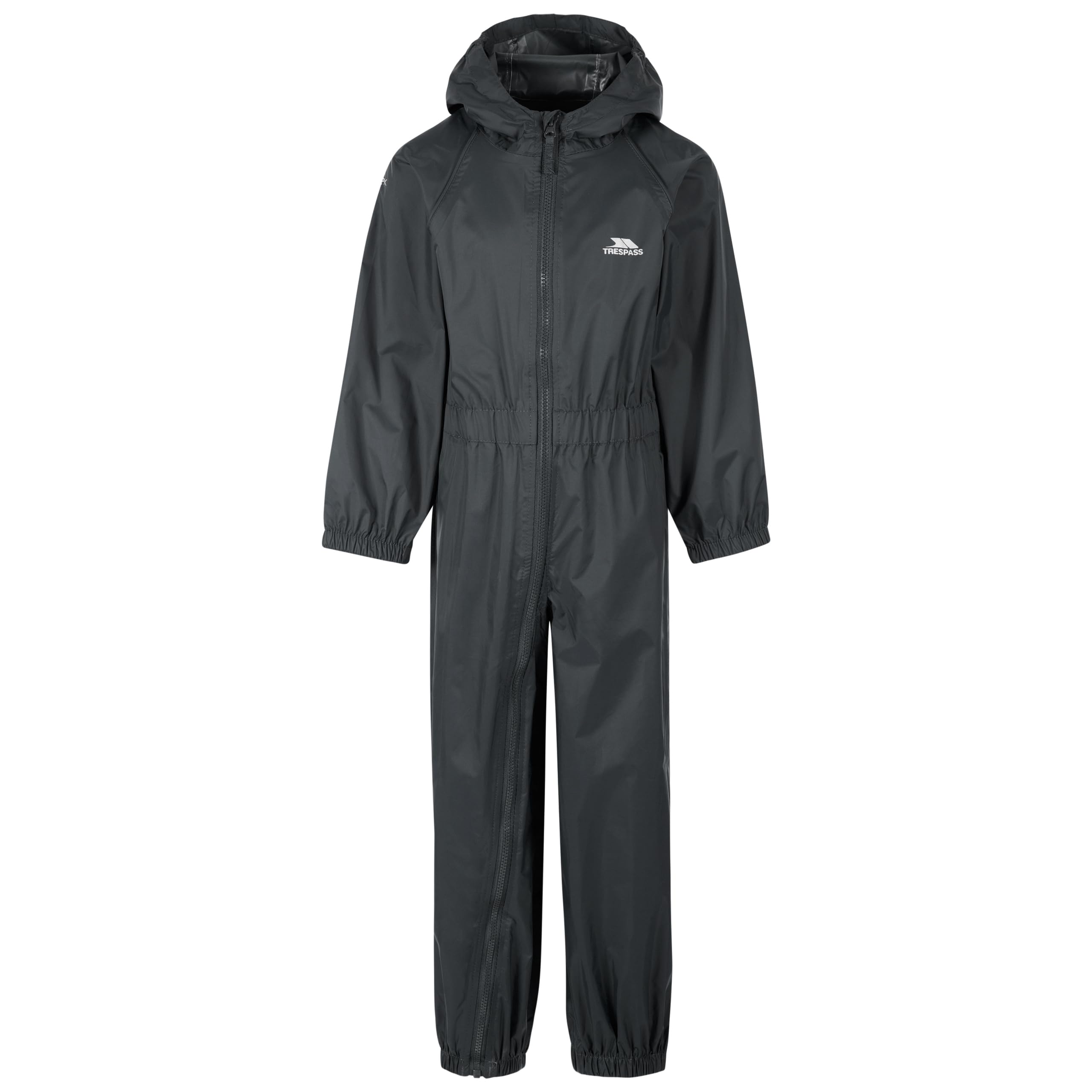 Trespass Unisex Dark Grey Button-Childs Rain Suit Jacket, 3 Years Baby, 3 Years