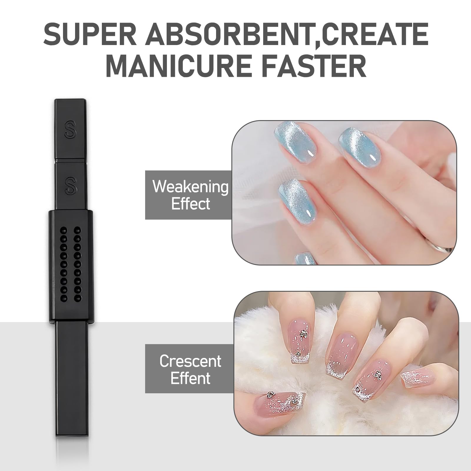 10 Pcs Cat Eye Magnet for Nails,Nail Magnet Tool Set,Cat Eye Magnetic Nail Polish Kit,Double-Head Strong Suction Nail Magnet Stick,Diverse Cat Eye Effect,for Nail DIY Salons - Image 3