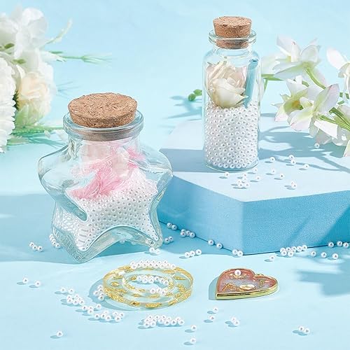 Miniatura 5 de OLYCRAFT 4700 cuentas de perlas blancas de 0.118 pulgadas sin agujero, cuentas de perlas acrílicas sueltas de material de relleno de resina, cuentas